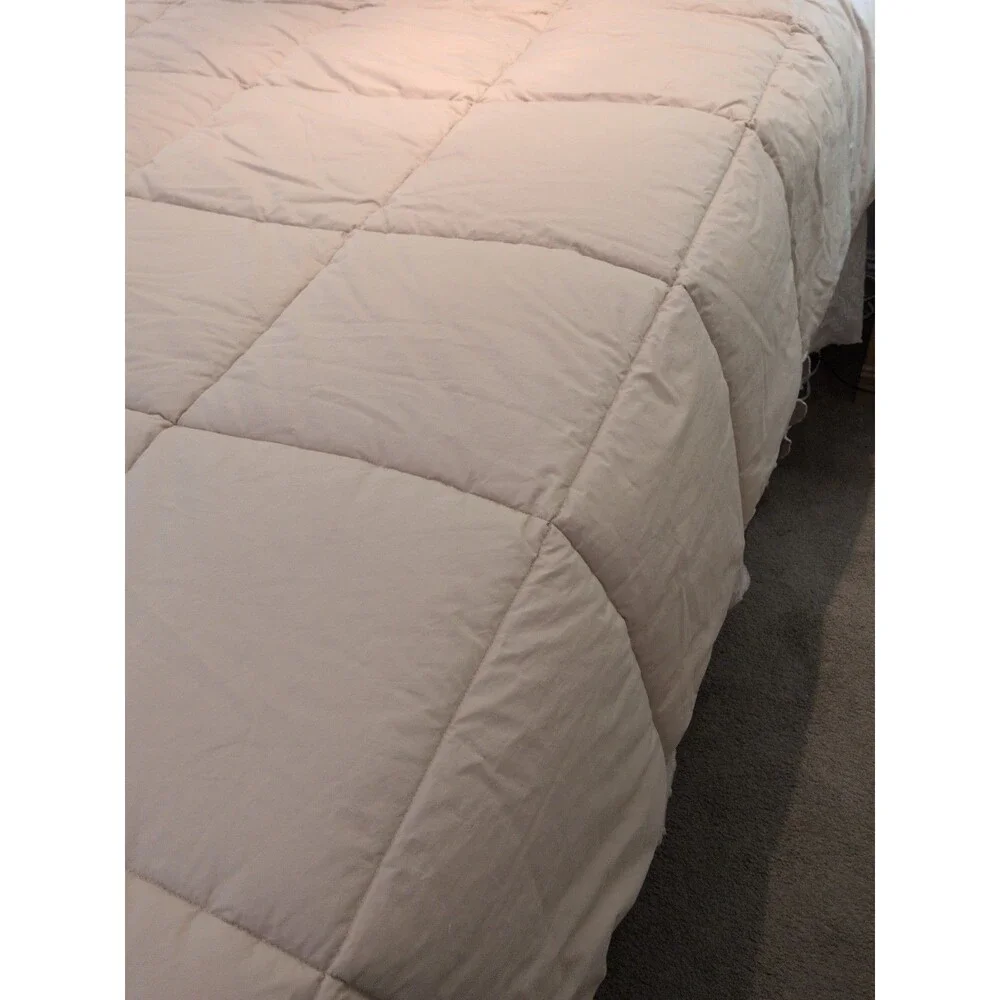 Lands End King Down Comforter Medium / Heavy Weight Neutral Flax Color
